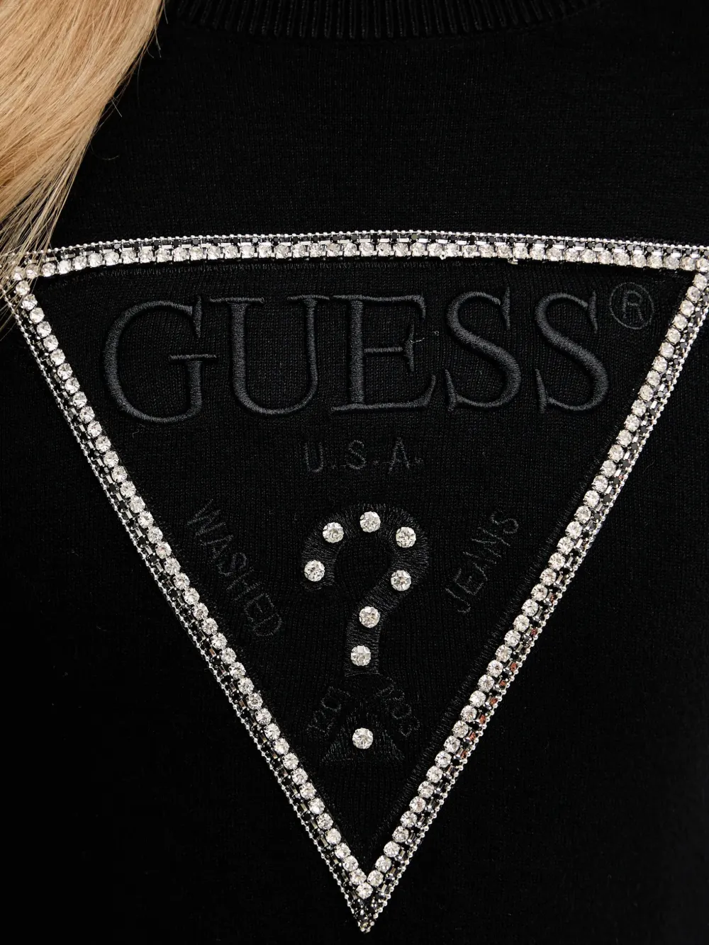 GUESS USA Sweater verfraaid met logo Zwart