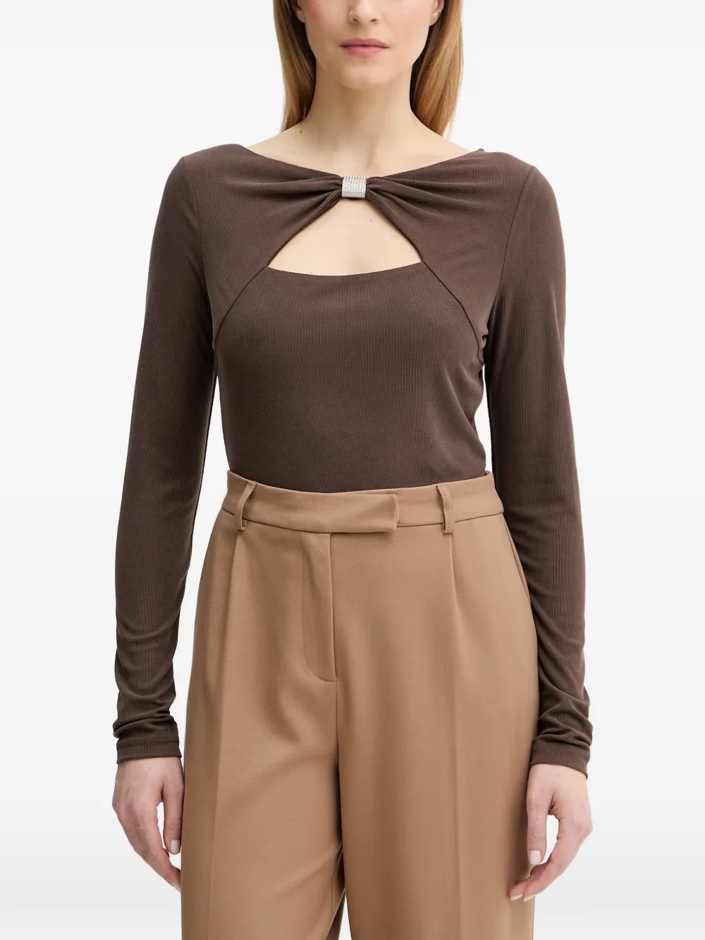 GUESS USA Milena bow cutout top - Marrone