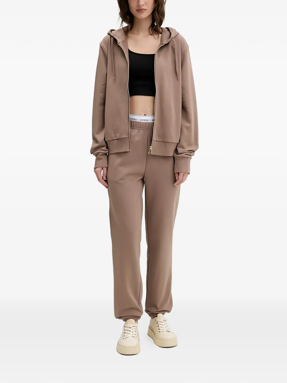 GUESS USA Sofia hoodie met rits Bruin