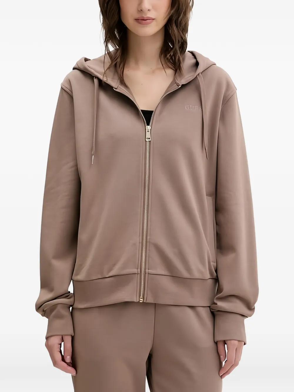 GUESS USA Sofia zip hoodie - Marrone