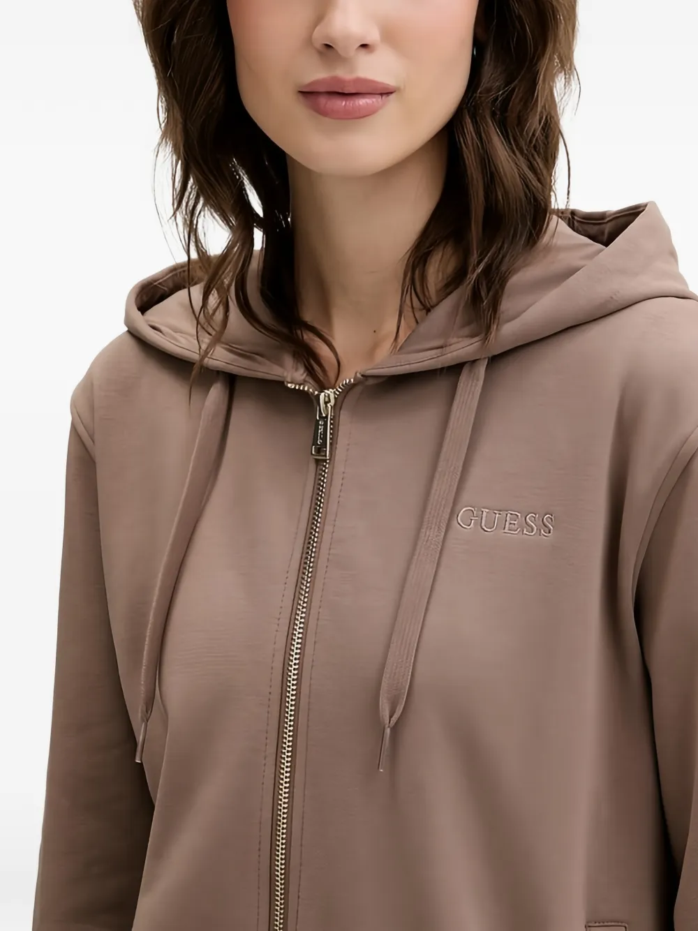 GUESS USA Sofia hoodie met rits Bruin
