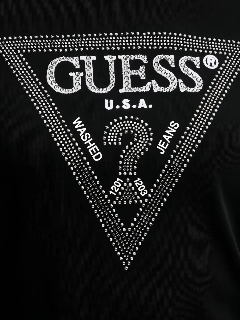 GUESS USA T-shirt verfraaid met stras en korte mouwen Zwart