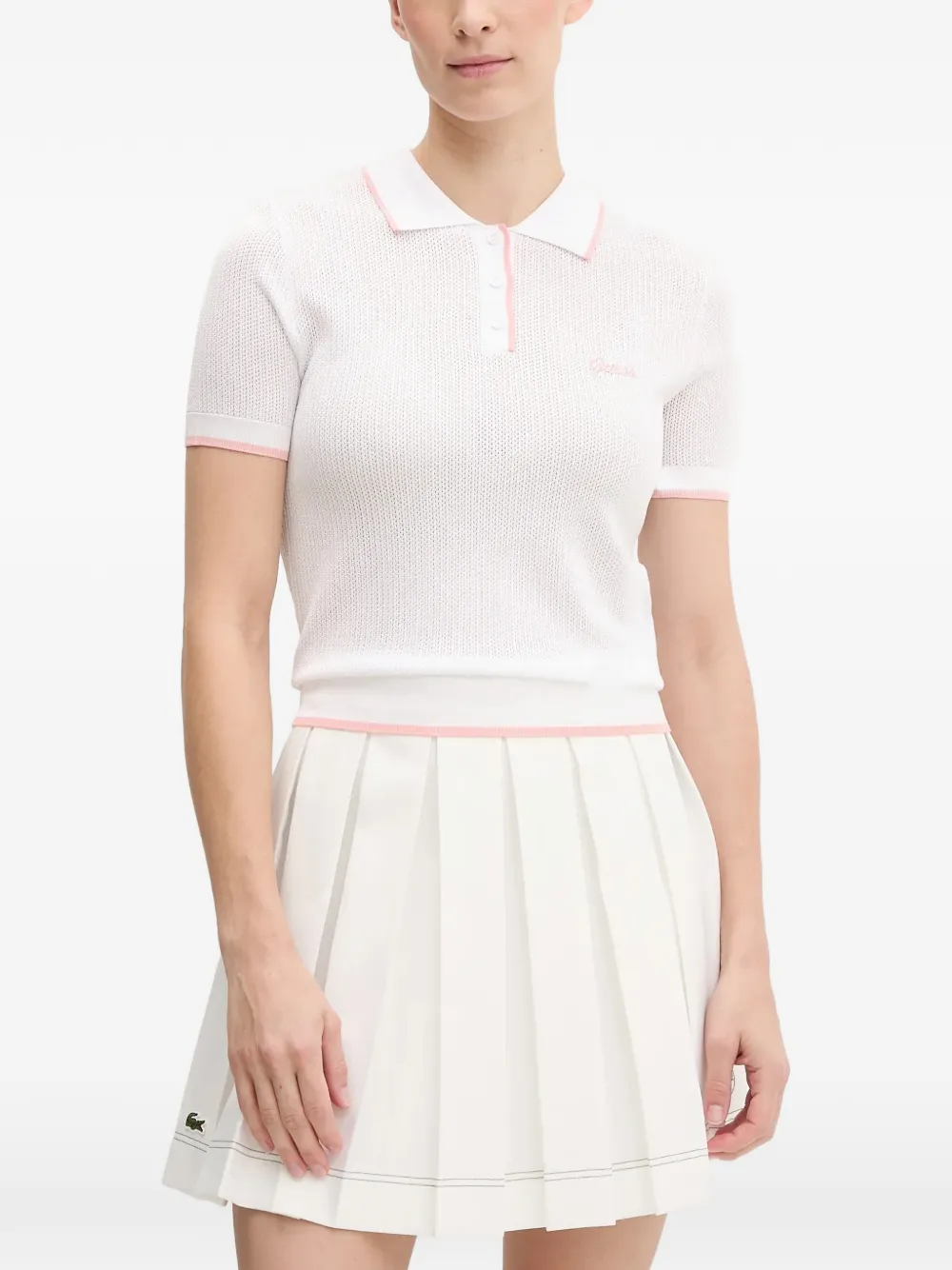 GUESS USA Polo con rifinitura a contrasto - Bianco