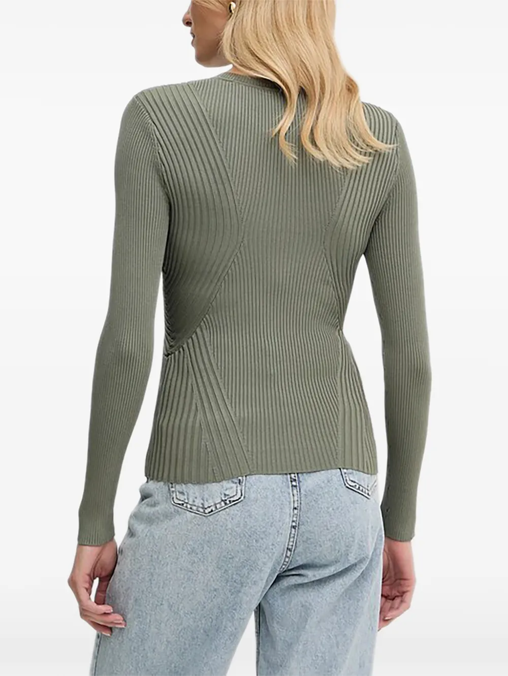 GUESS USA Hanna geribbelde trui Groen