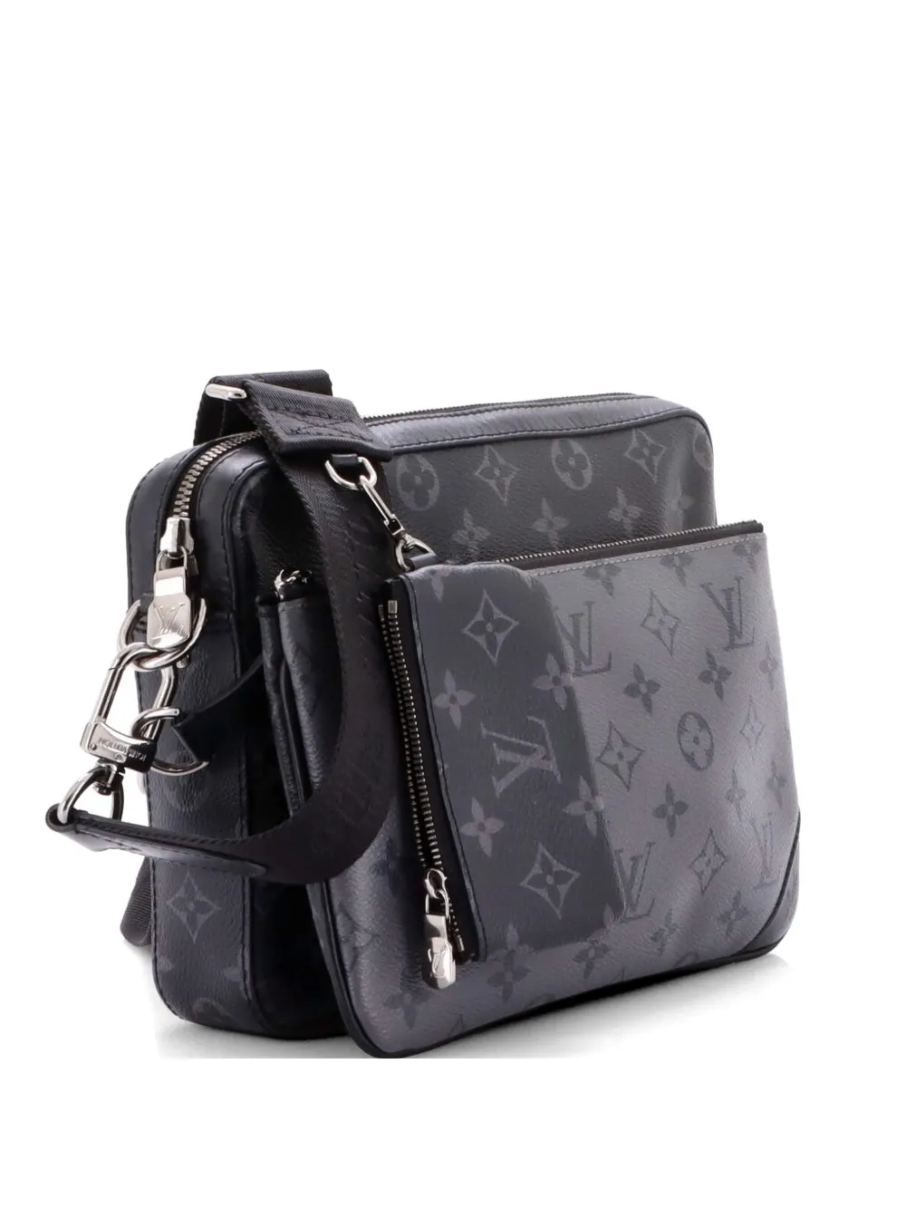 Louis Vuitton Pre-Owned Trio Messenger Bag Reverse Monogram Eclipse Canvas crossbody bag - Nero
