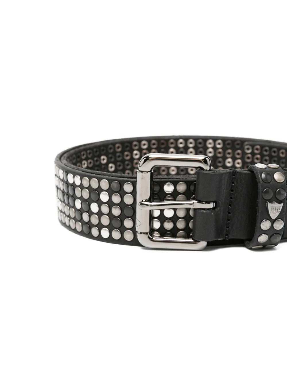  Htc Los Angeles Studded Leather Belt - Black 