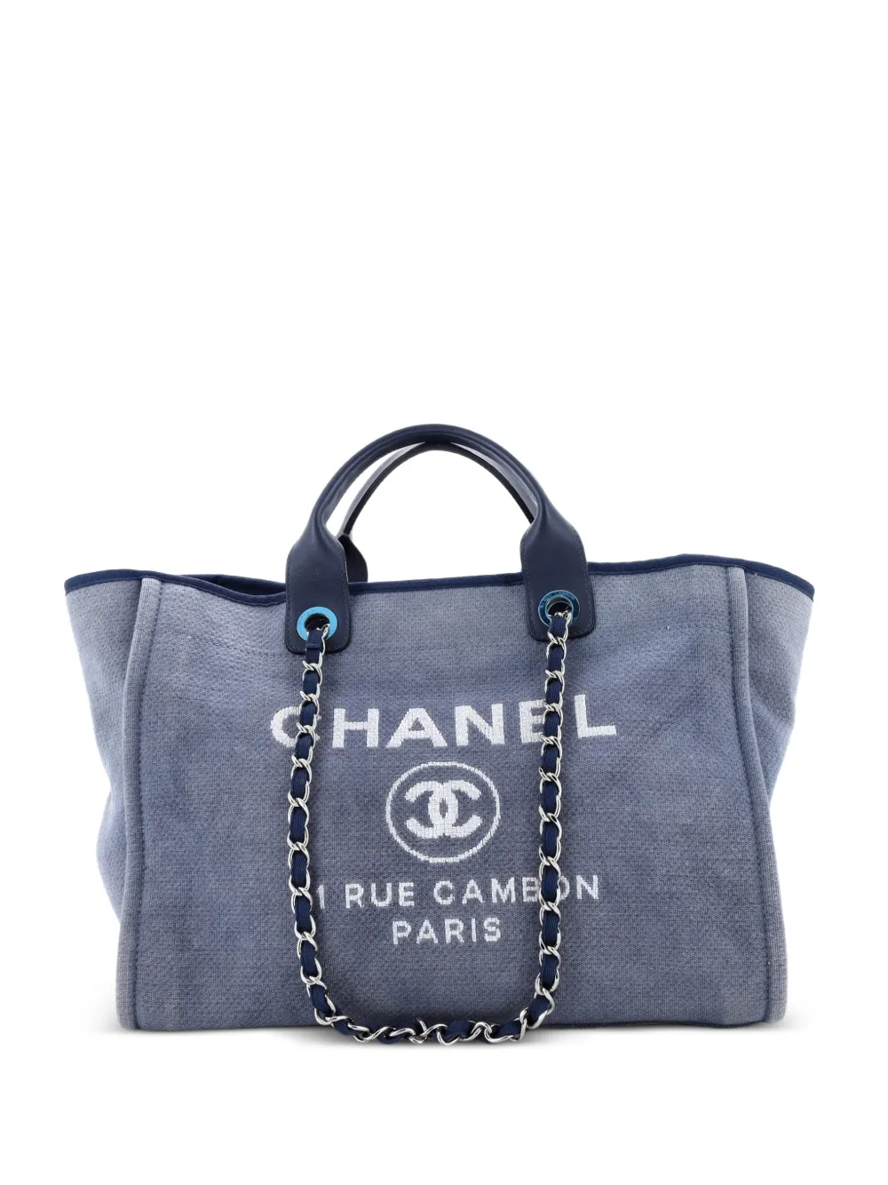 CHANEL Pre-Owned Deauville Canvas Medium tote bag - Blu