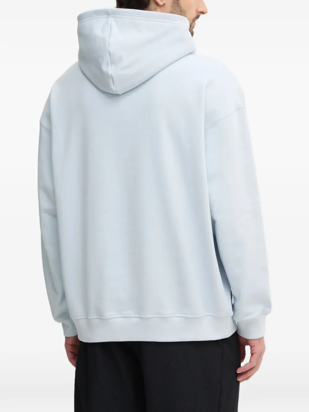 adidas Essential logo-embroidered hoodie Blauw