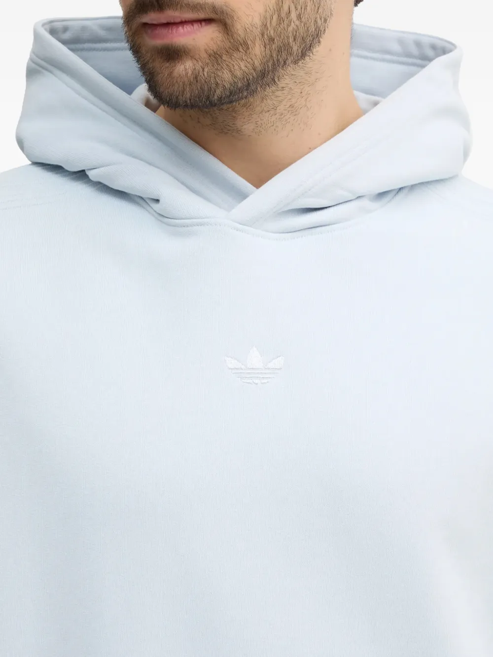 adidas Essential logo-embroidered hoodie Blauw