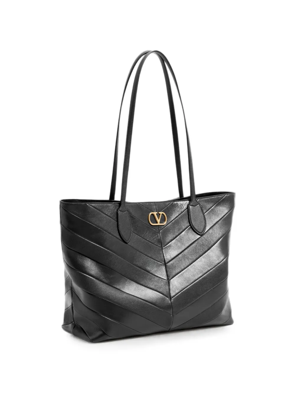 Valentino Garavani Jean medium shopper van nappa met chevron motief Zwart