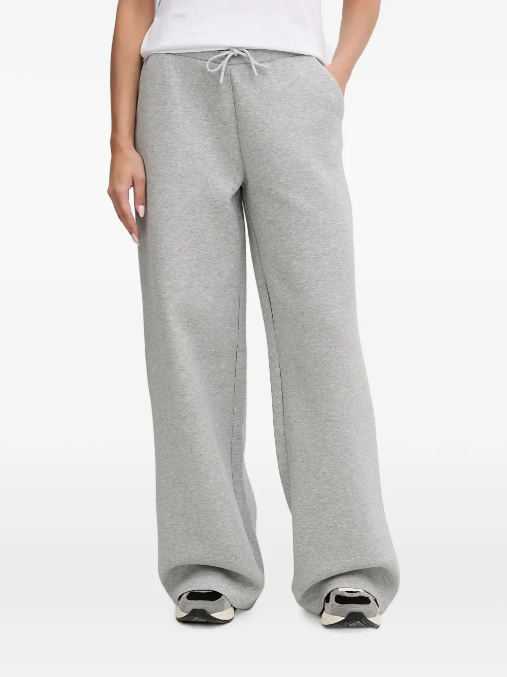 GUESS USA logo-embroidered drawstring track pants - Grigio