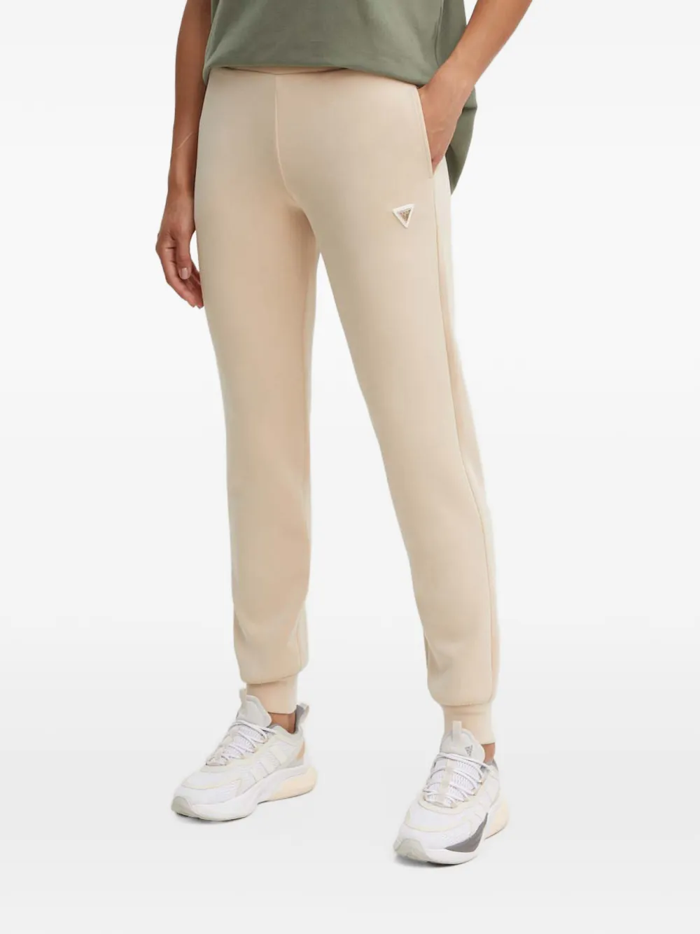 GUESS USA logo-patch jogger pants - Nude