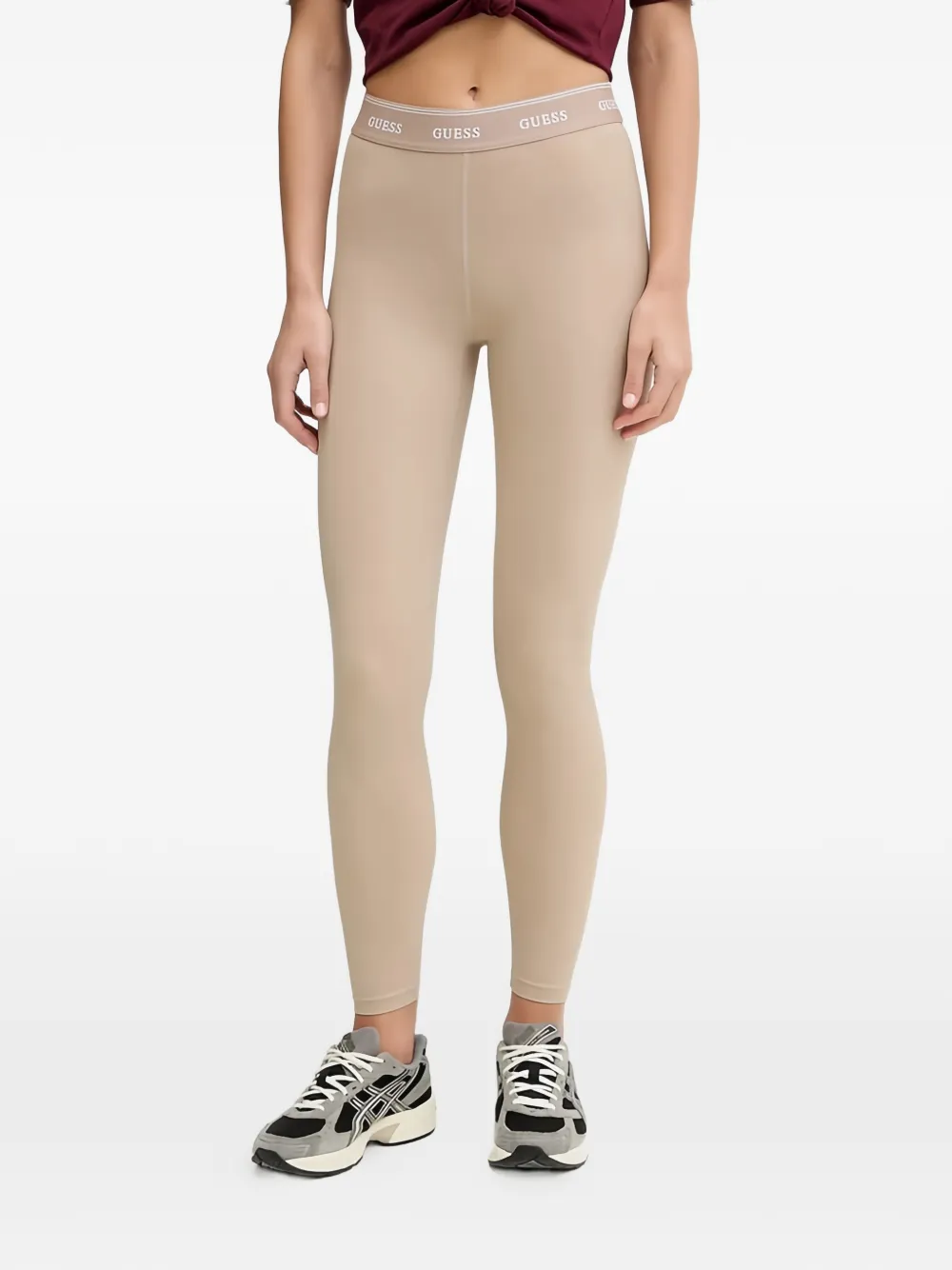 GUESS USA Alba logo-waistband leggings - Toni neutri