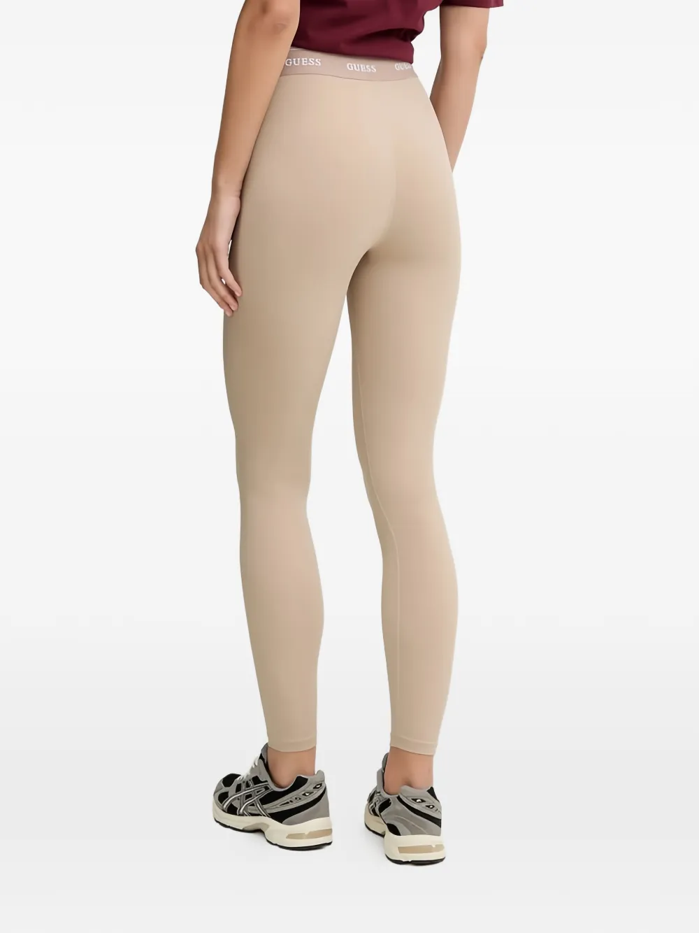 GUESS USA Alba legging met logoband Beige