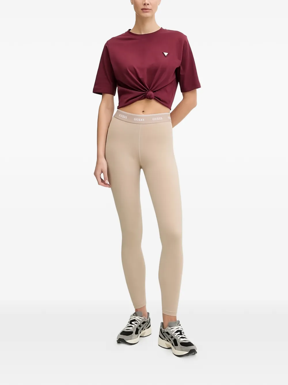 GUESS USA Alba legging met logoband Beige