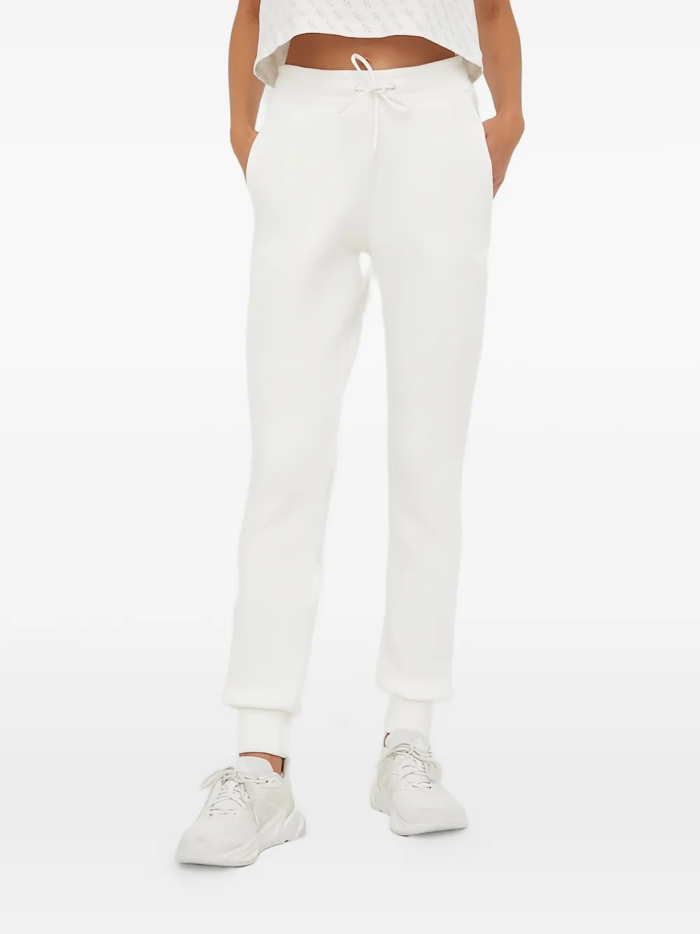 GUESS USA logo-debossed track pants - Bianco