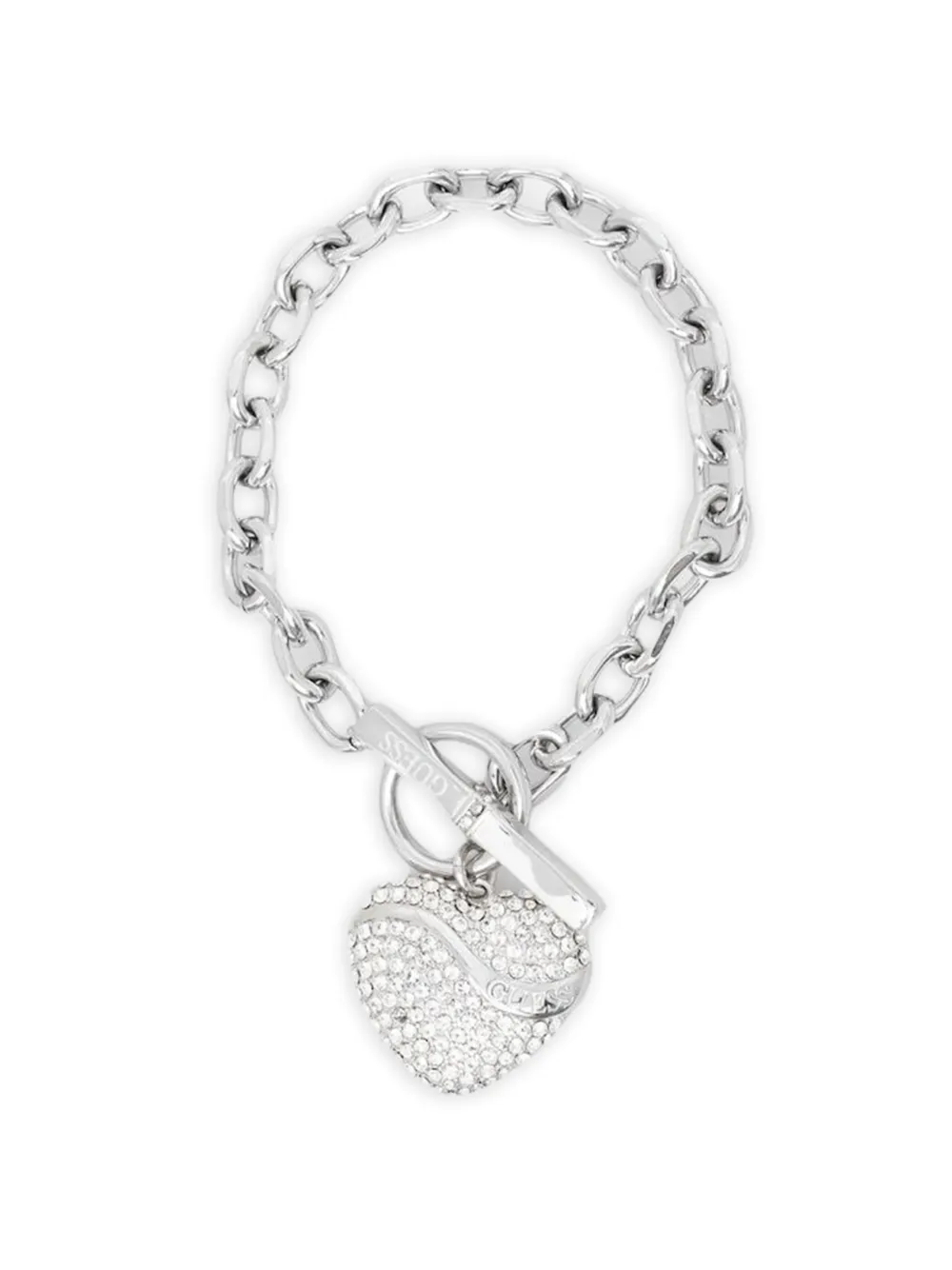 GUESS USA heart-chain bracelet - Argento