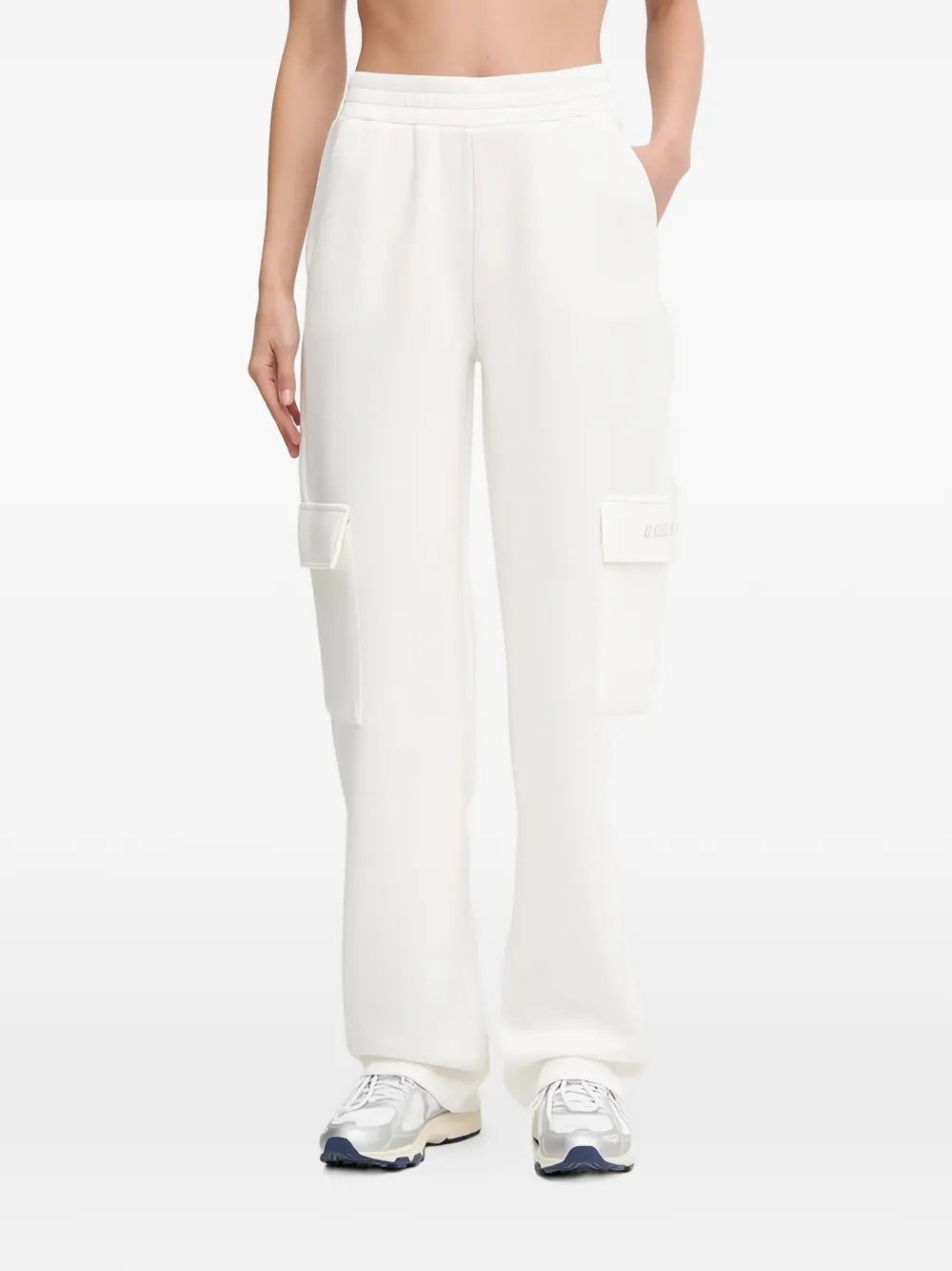 GUESS USA cargo-pocket track pants - Bianco