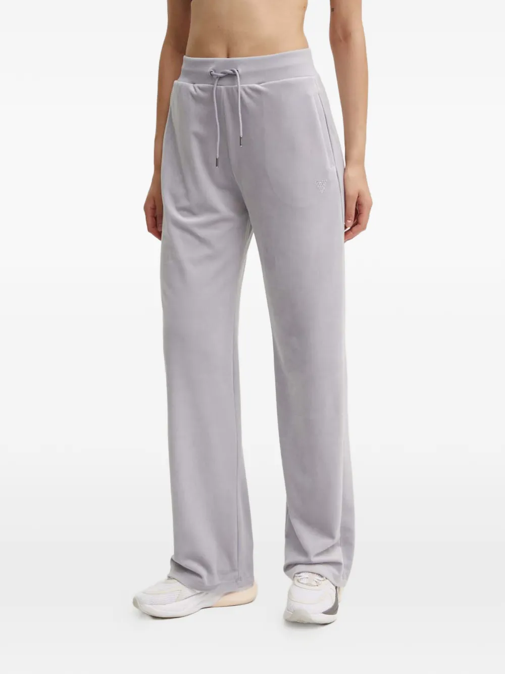 GUESS USA rhinestone-embelished drawstring-fastening trousers - Grau