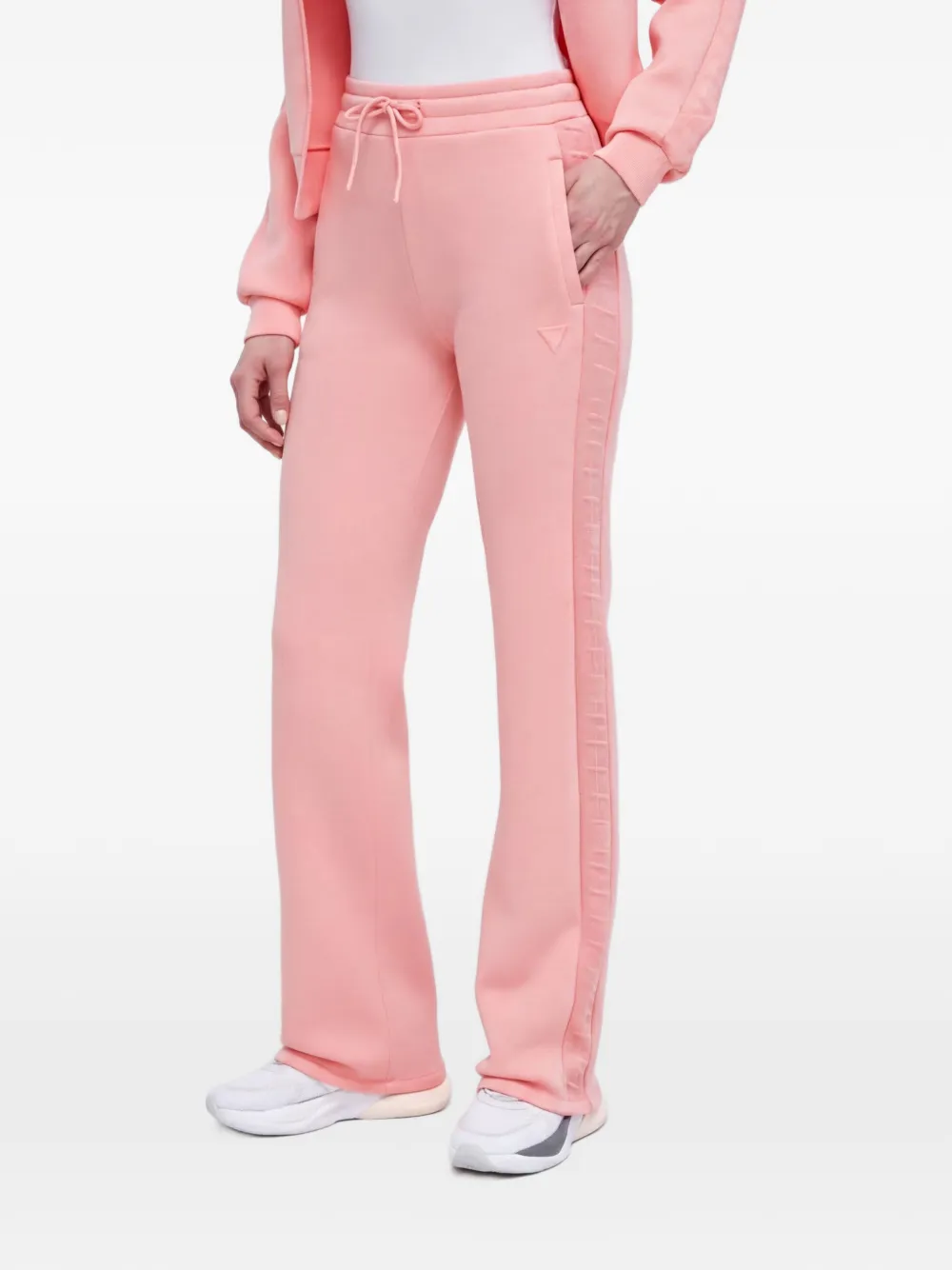 GUESS USA logo-embossed drawstring track pants - Rosa
