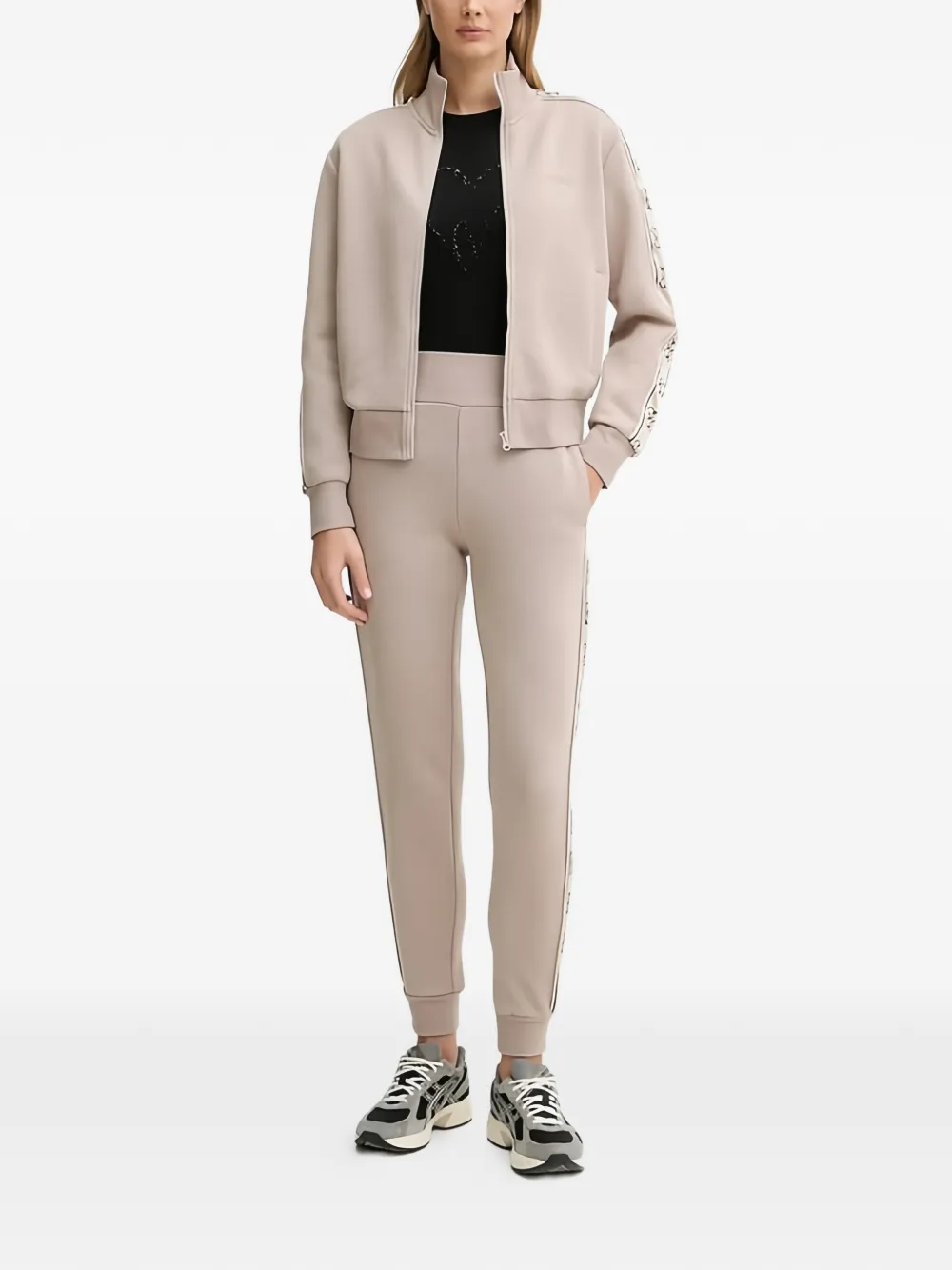 GUESS USA Broek met logostreep Beige