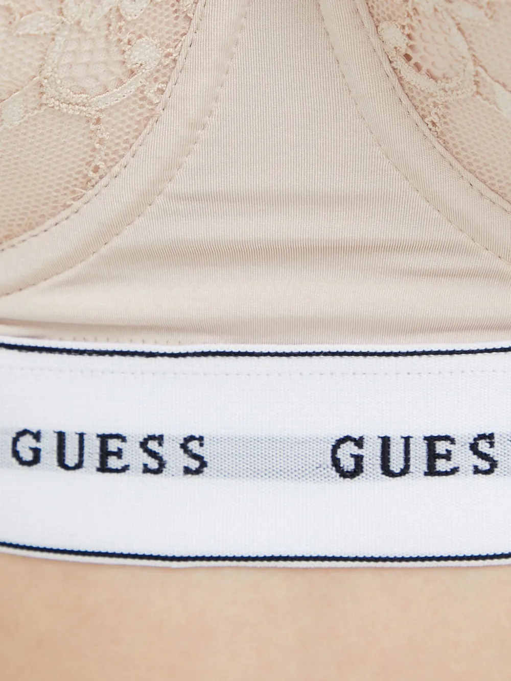 GUESS USA Belle bh met kanten afwerking en logo-band Beige