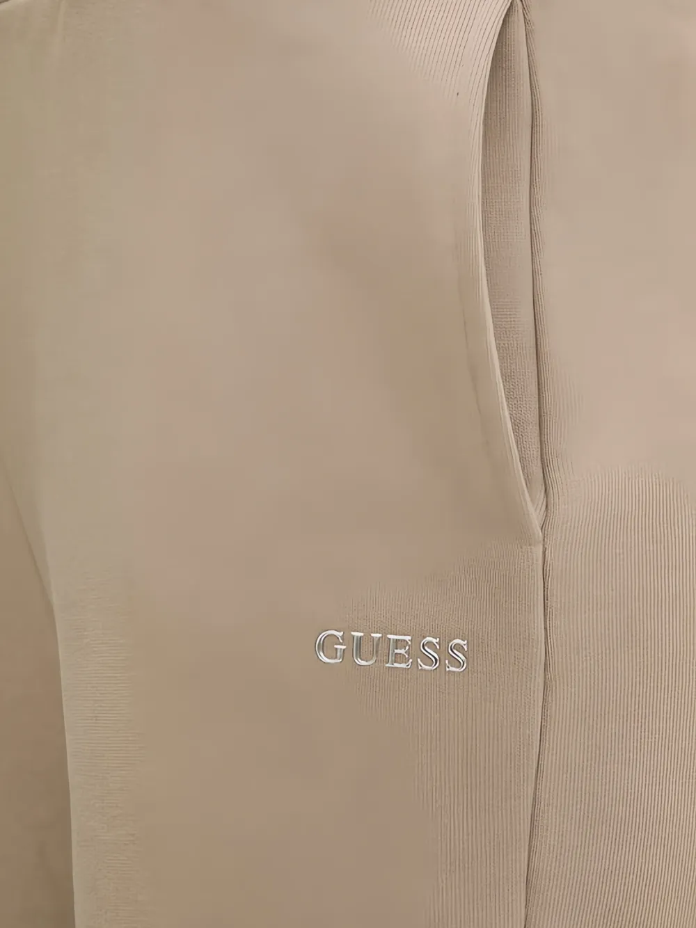 GUESS USA Zilverkleurige broek met logo Beige