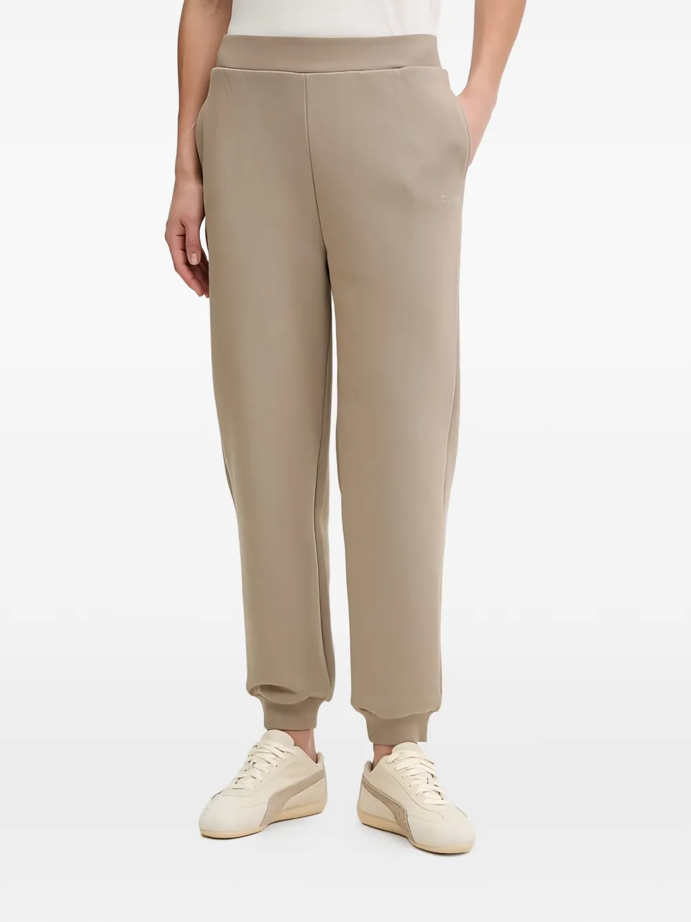 GUESS USA silver-tone logo trousers - Nude