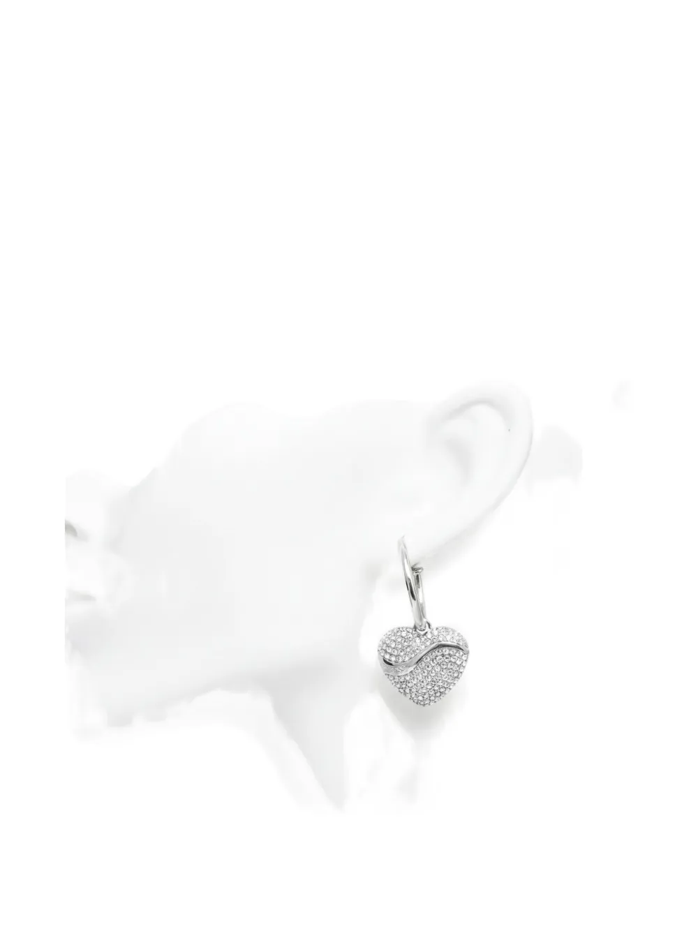 GUESS USA crystal-embellished heart-pendant earrings - Argento