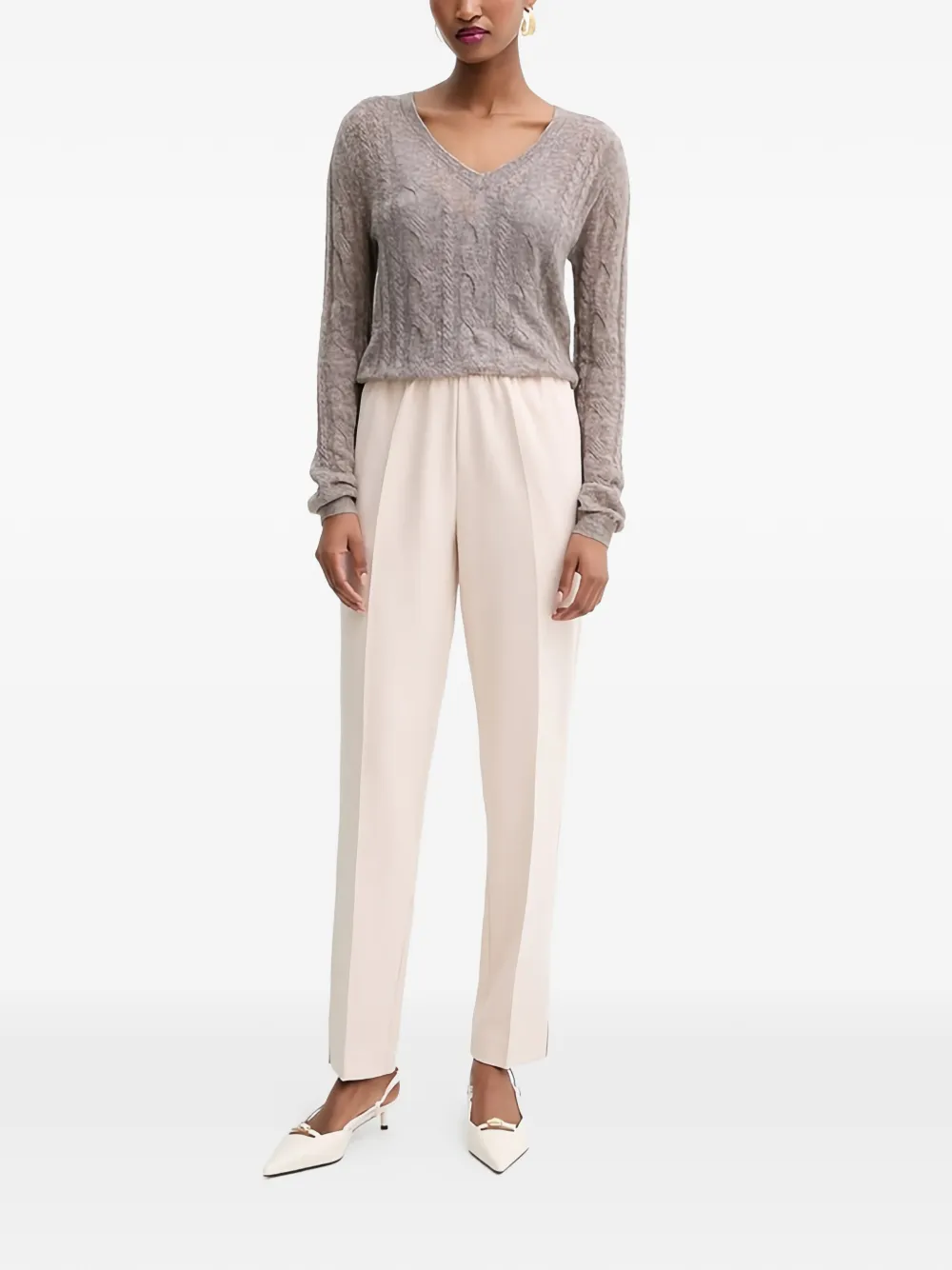 Guess Usa Elasticated-waist Trousers In Neutral