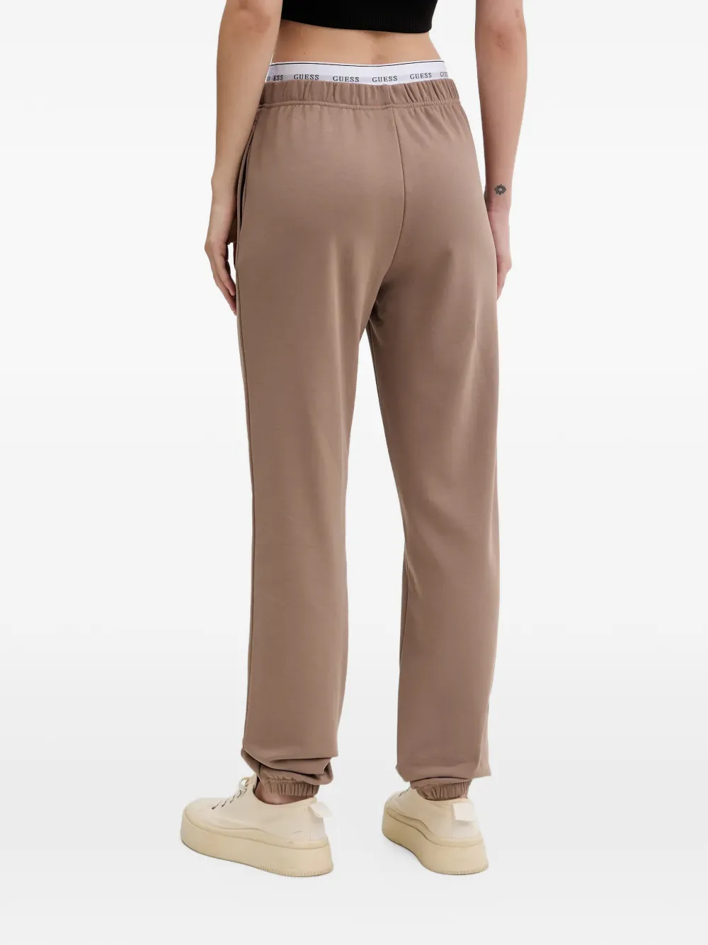 GUESS USA Sofia elastische trainingsbroek met logo-band Bruin