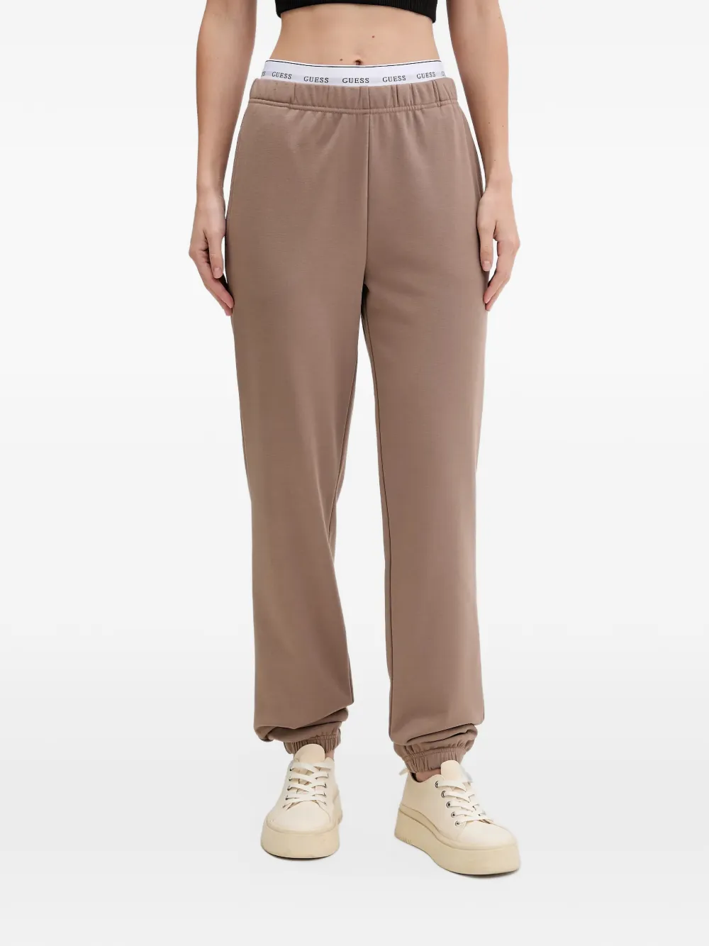 GUESS USA Sofia logo-waistband elasticated track pants - Marrone