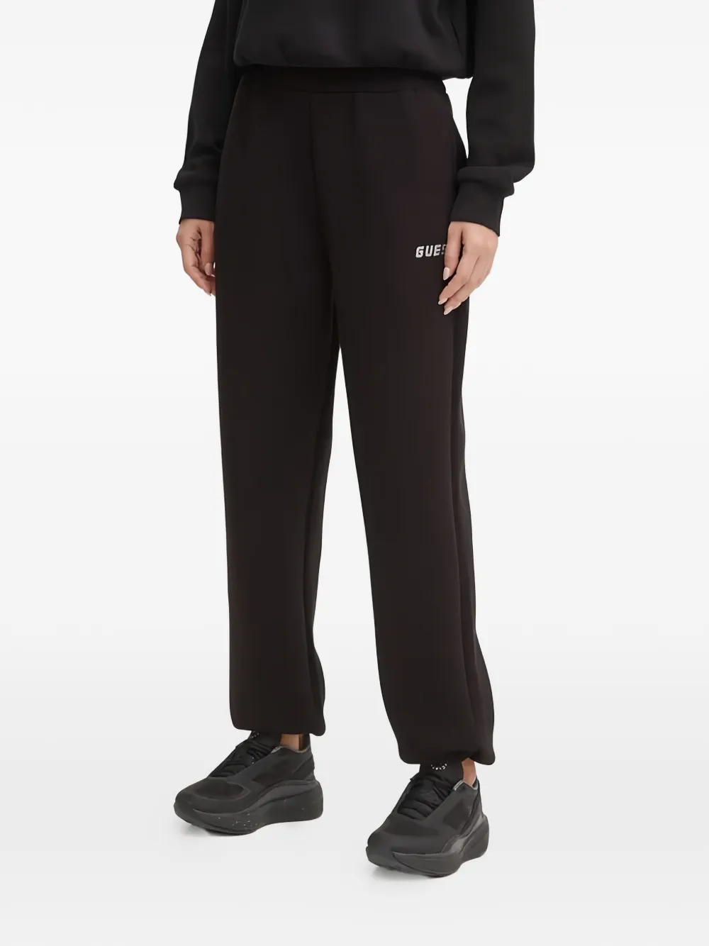 GUESS USA rhinestone logo trousers - Nero