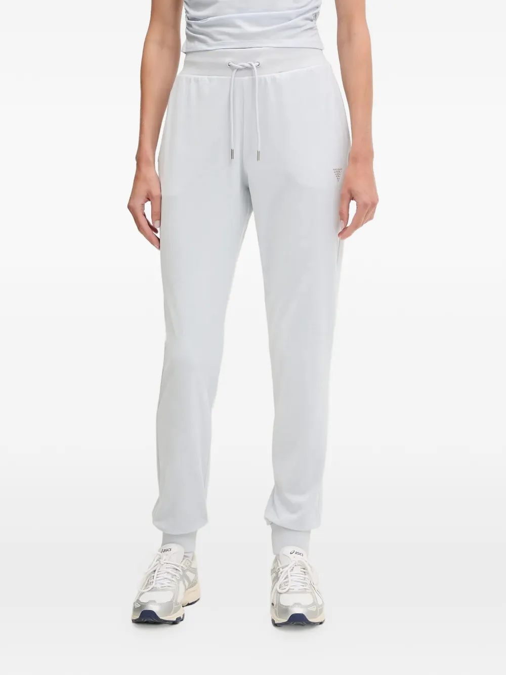 GUESS USA rhinestone-logo track pants - Blu