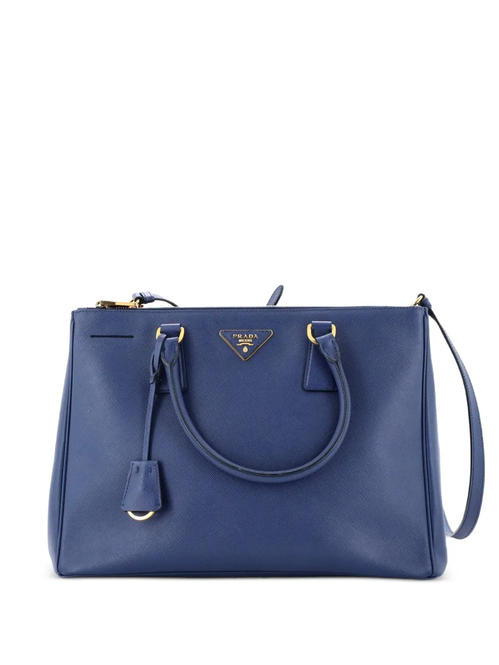 Prada Pre-Owned Double Zip Lux Saffiano Leather Medium tote bag - Blu