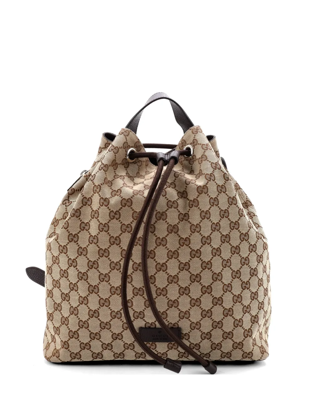 Gucci Pre-Owned Drawstring GG Canvas Medium backpack - Marrone