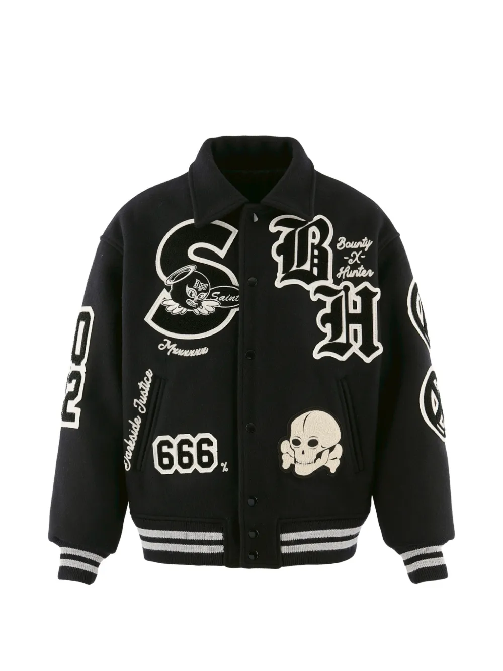 SAINT MXXXXXX Bomber con applicazione - Nero