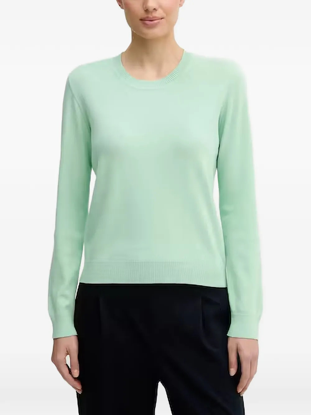 Benetton Crew-neck Cotton Sweater In Green