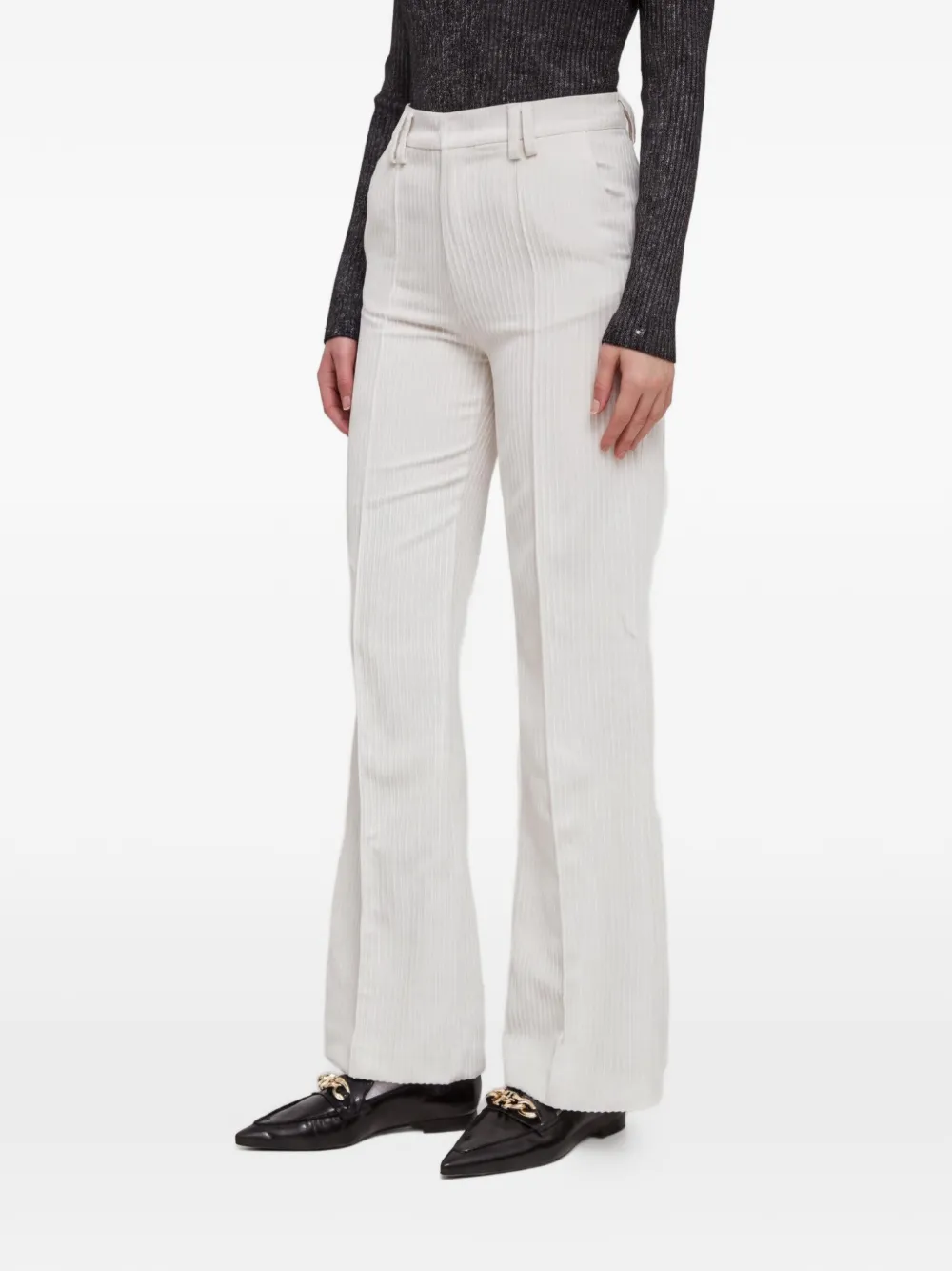 Benetton corduroy flared trousers - Bianco