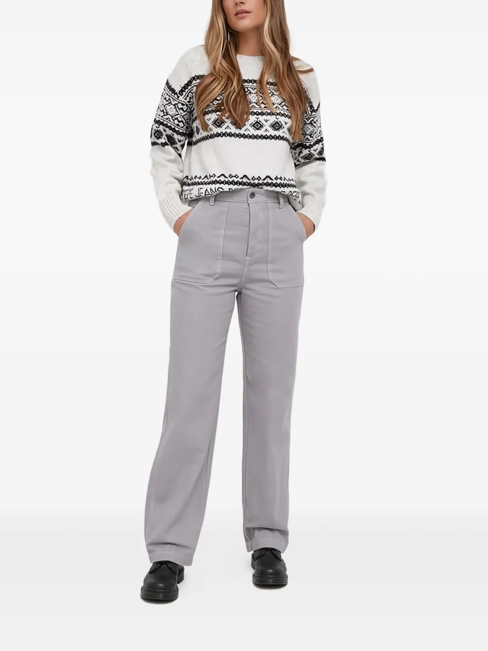 Benetton Straight broek Grijs