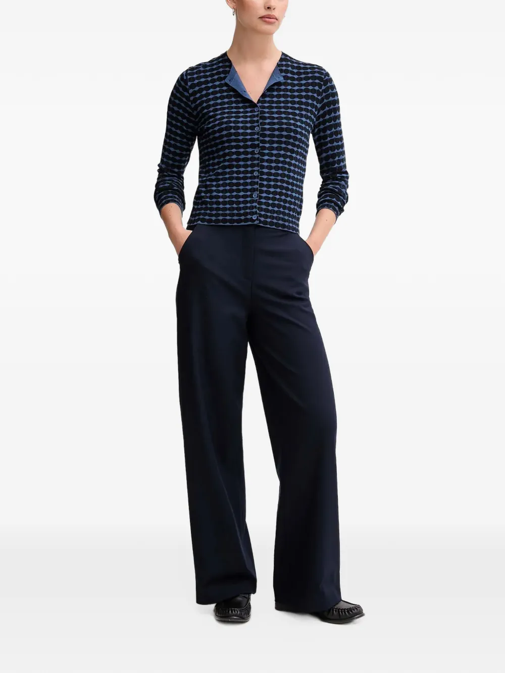 Benetton patterned button cardigan Blauw
