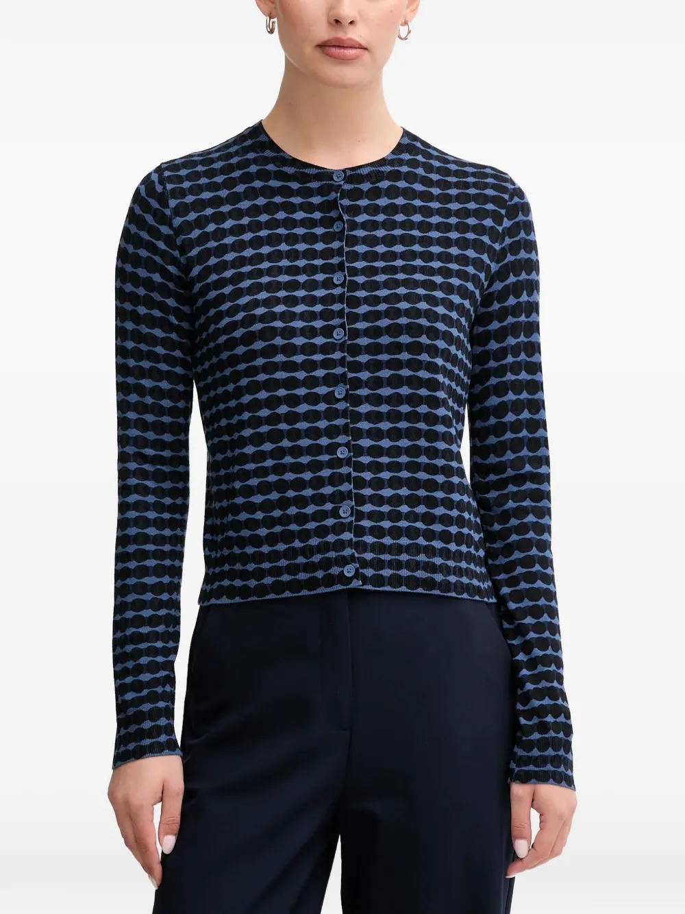 Benetton patterned button cardigan - Bleu