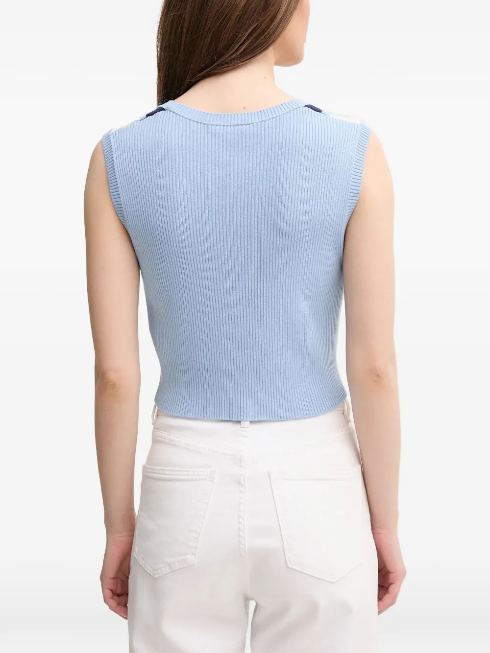 Benetton Gebreide trui met argyle-patroon Blauw