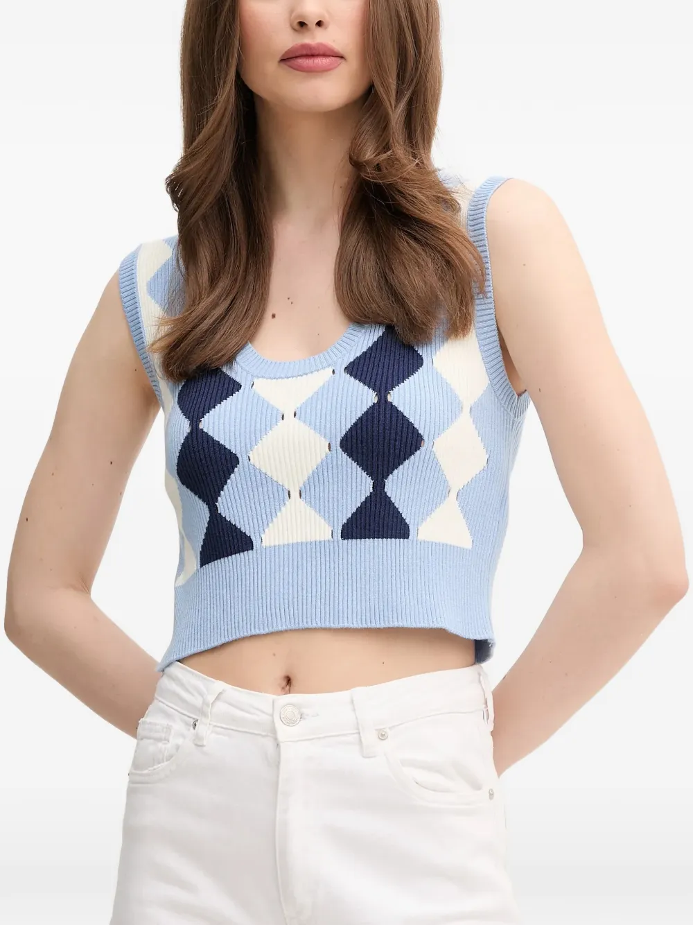 Benetton Maglione a rombi - Blu