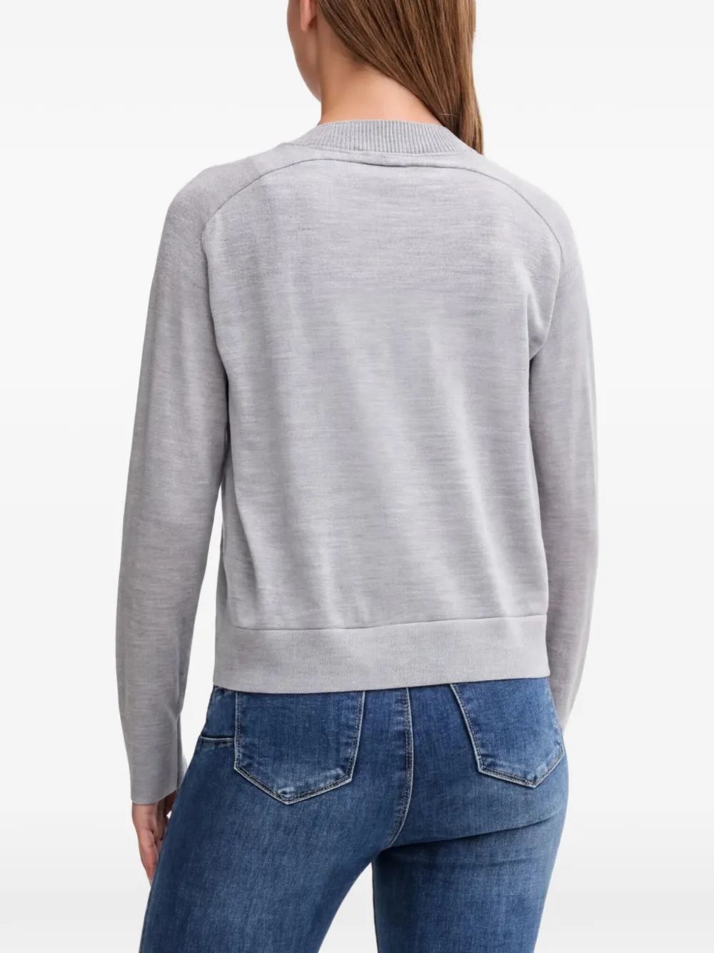 Benetton Vest met opgestikte zak met knopen Grijs