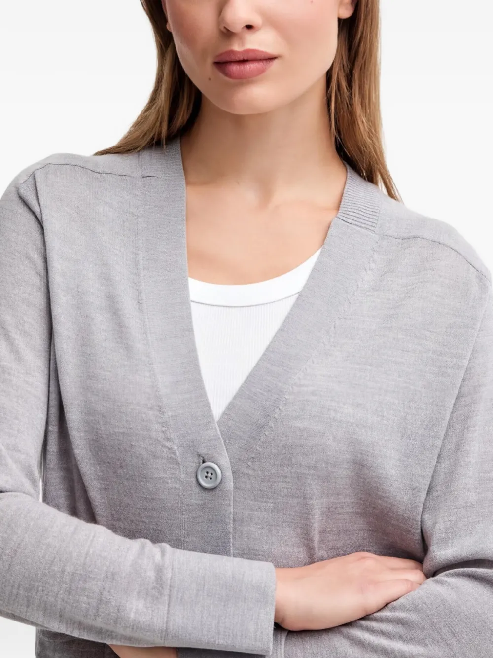 Benetton Vest met opgestikte zak met knopen Grijs