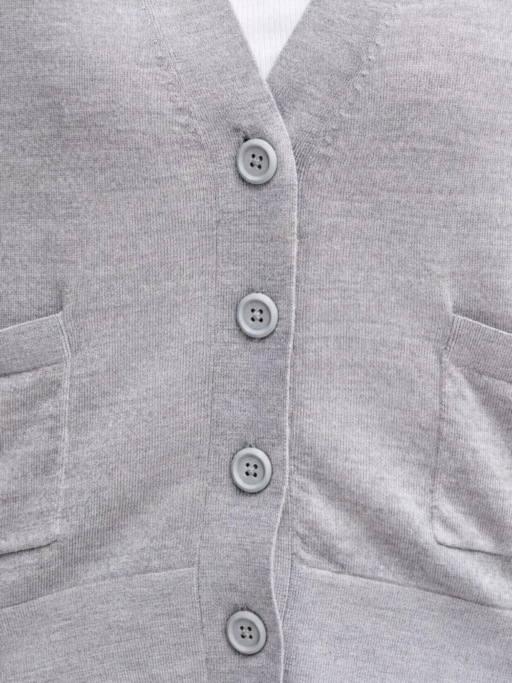 Benetton Vest met opgestikte zak met knopen Grijs