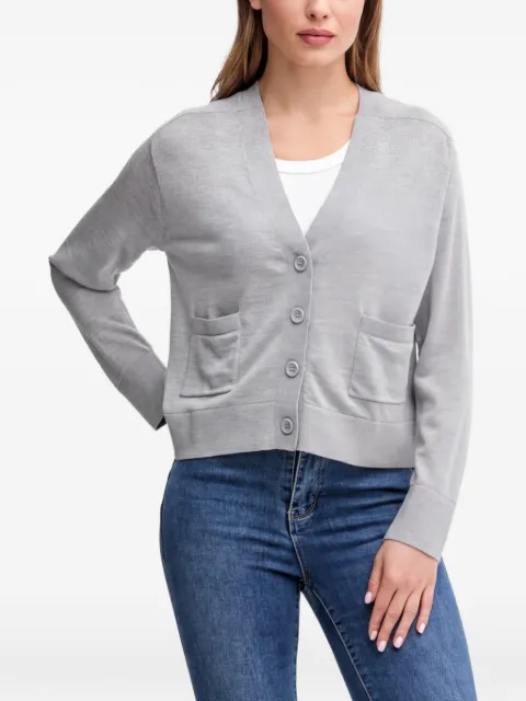 Benetton — button-up patch-pocket cardigan