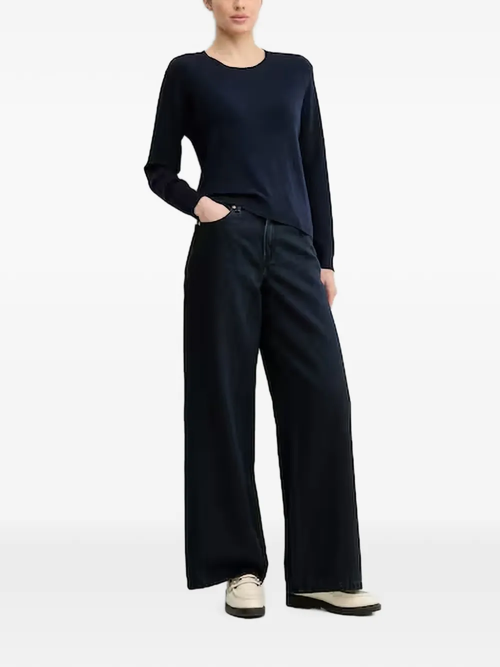 Benetton Trui met ronde hals Blauw