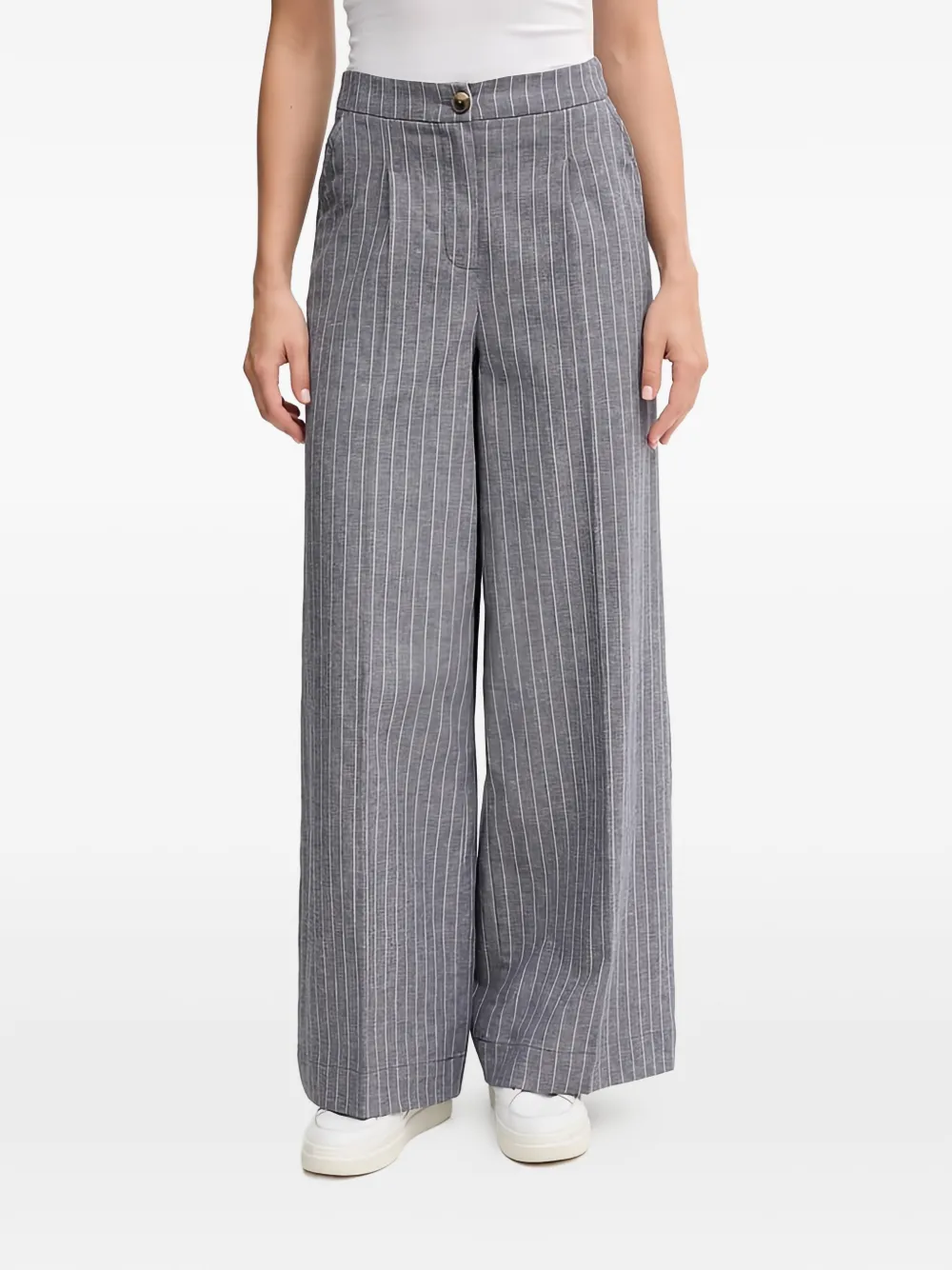 Benetton pinstripe wide trousers - Grigio